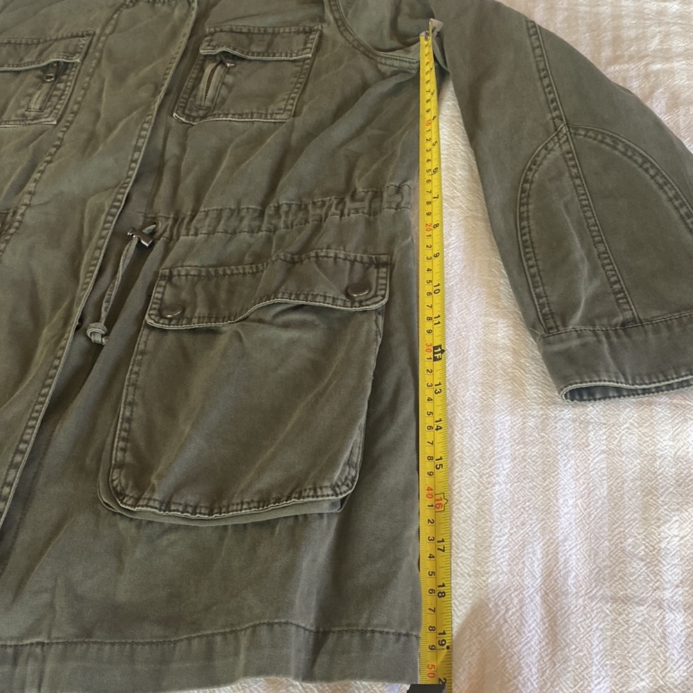 Steve Madden utility jacket army green EUC snap closure, waist cinch.  Large - Picture 6 of 8